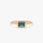 Octagon Blue Topaz Ring