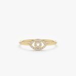 Pave Diamond Evil Eye Outline Ring