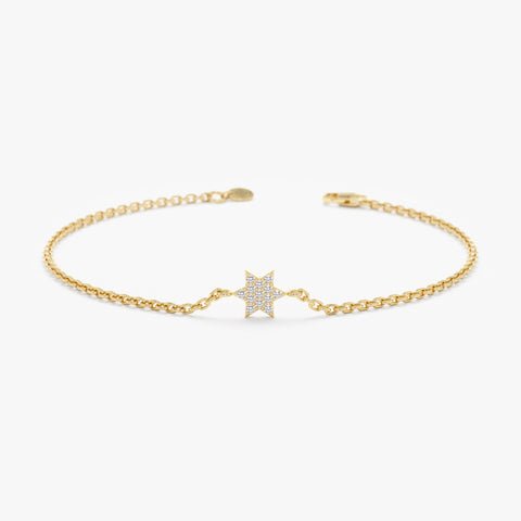 Pave Diamond Star Of David Bracelet