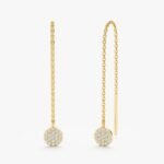 Paved Diamond Threader Earrings