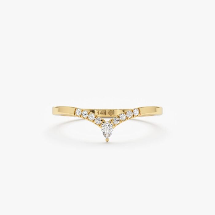 Pear and Round Diamond Nesting Ring