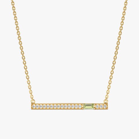 Peridot Diamond Bar Necklace