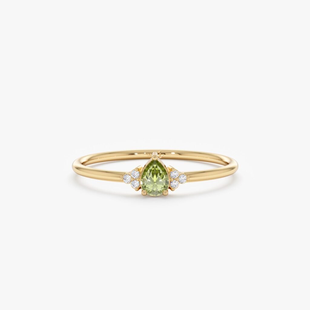 Petite Peridot Engagement Ring
