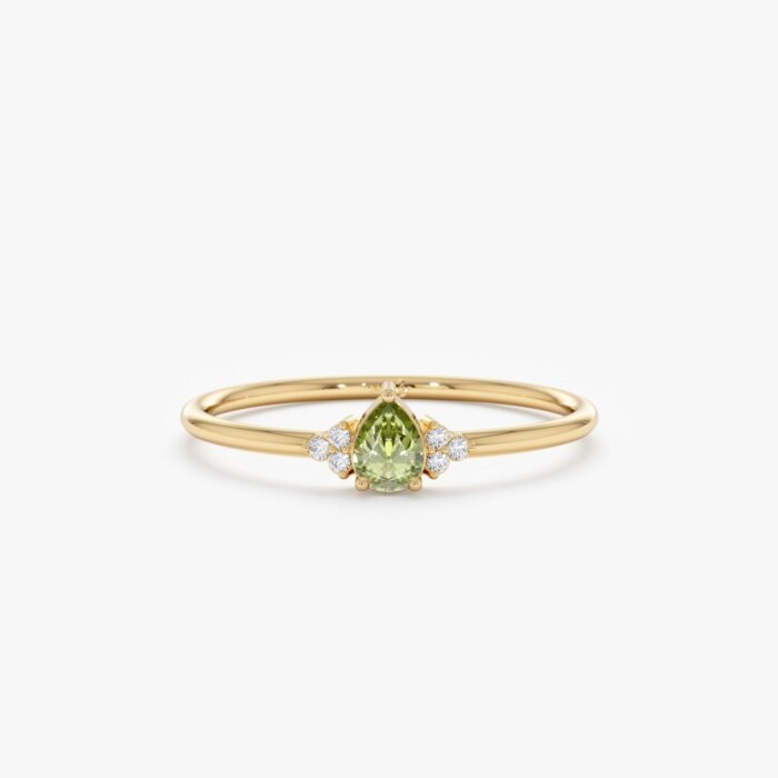 Petite Peridot Engagement Ring