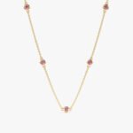 Pink Sapphire Station Necklace