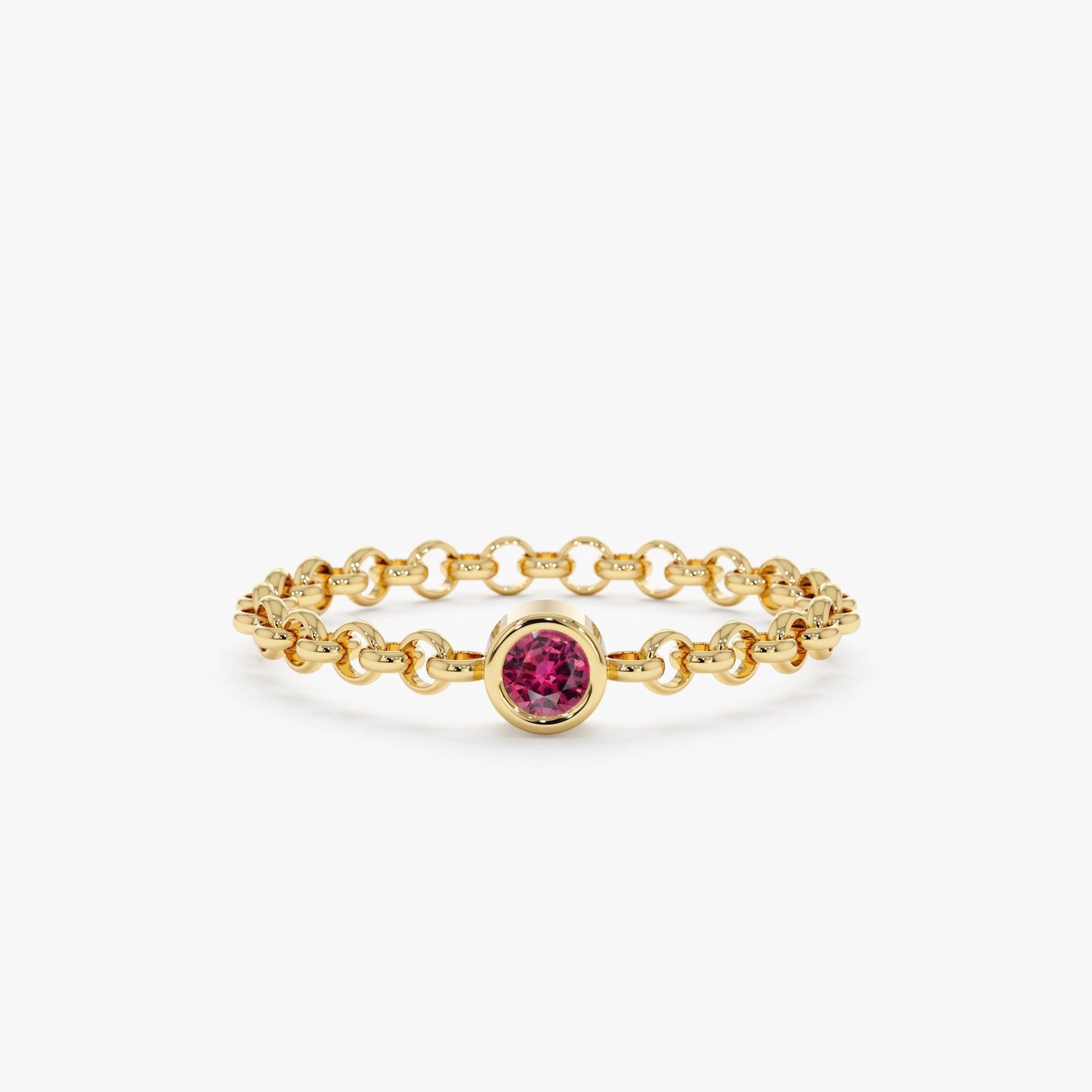 Pink Tourmaline Chain Ring, Adriana Pink Tourmaline Chain Ring