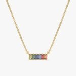 Rainbow Sapphire Bar Necklace