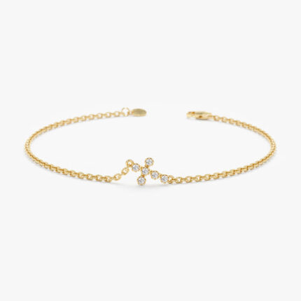 Sideways Diamond Cross Bracelet