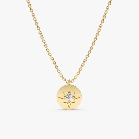 Single Diamond Starburst Necklace
