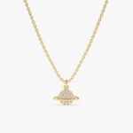 Diamond Saturn Pendant Necklace