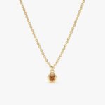 Solitaire Citrine Pendant Necklace