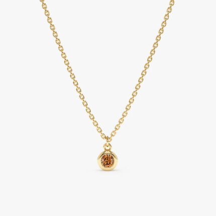 Solitaire Citrine Pendant Necklace