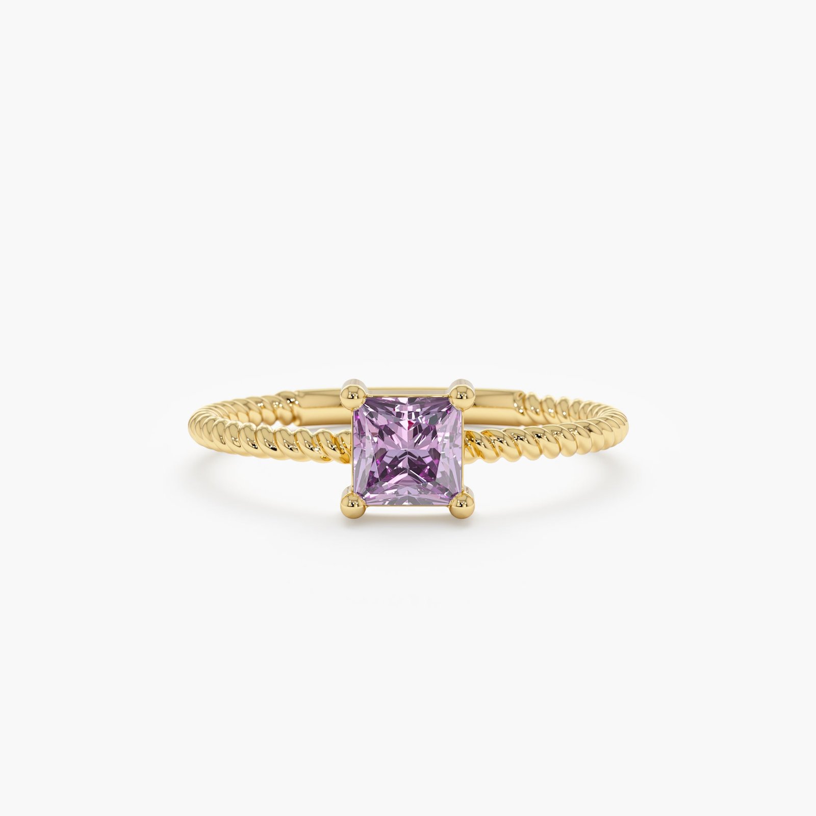 Square Amethyst Ring, Sage Square Amethyst Ring