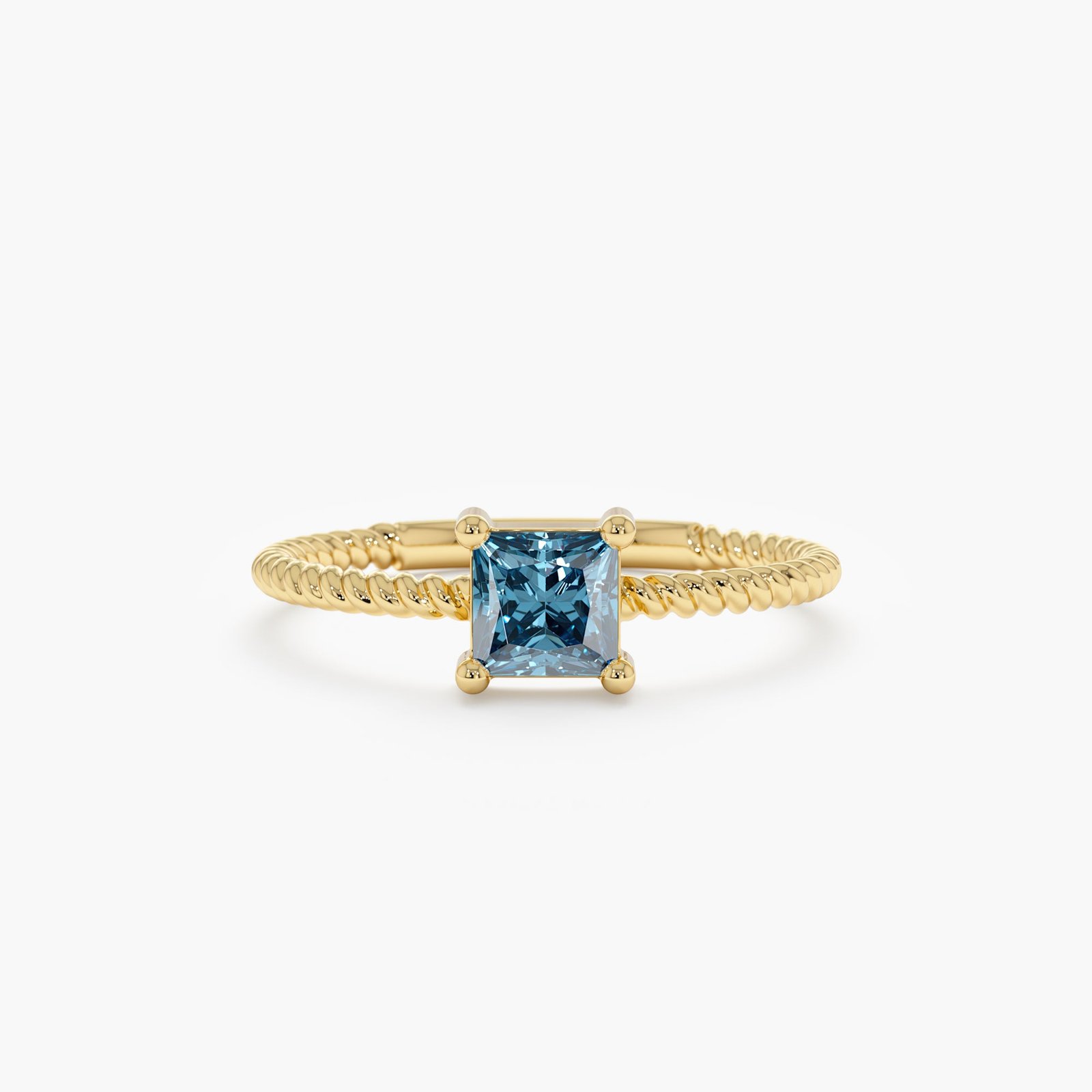 Square Blue Topaz Ring, Sage Square Blue Topaz Ring