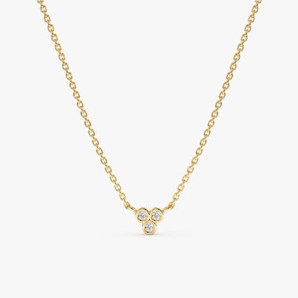 Triple Diamond Cluster Necklace