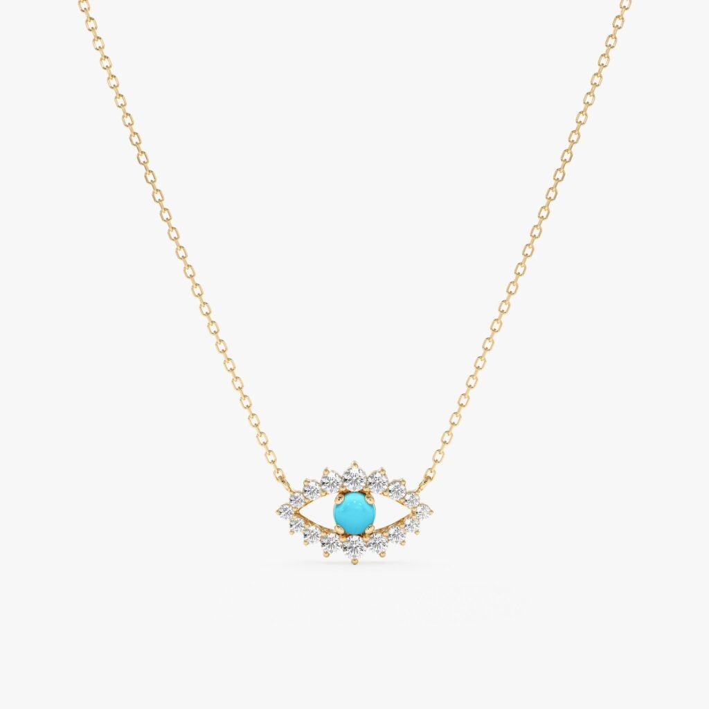 Turquoise Eye Diamond Necklace
