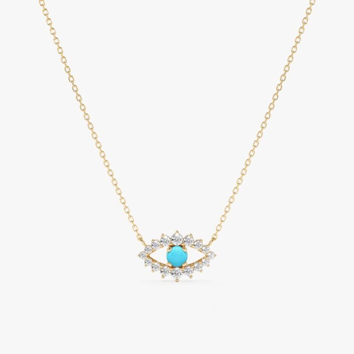 Turquoise Eye Diamond Necklace
