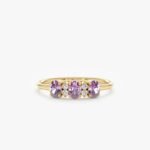 Diamond and Oval Amethyst Ring