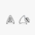 Natural Diamond Arrow Huggie Studs - Image 2