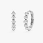 Diamond Bezel Hoop Earrings - Image 2