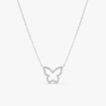 Diamond Butterfly Cutout Necklace - Image 2