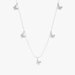 Diamond Butterfly Drop Necklace - Image 2