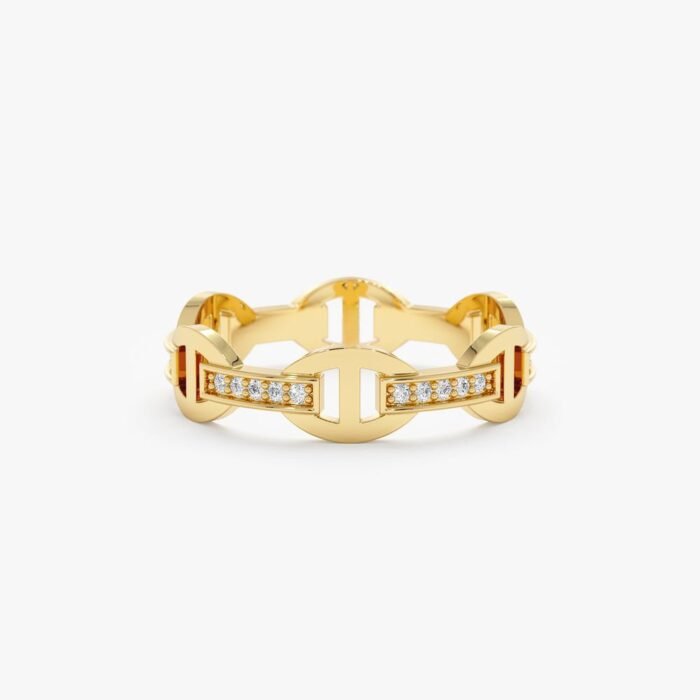 Diamond Chain Link Ring