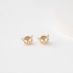 Natural Diamond Chevron Studs - Image 3