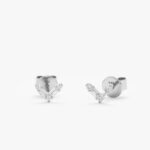 Natural Diamond Chevron Studs - Image 2