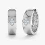 Natural Diamond Clover Huggies - Image 2