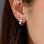 Natural Diamond Clover Huggies - Image 6