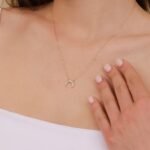 Natural Diamond Crescent Horn Necklace - Image 3