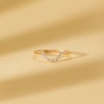 18K Solid Gold Natural Diamond Curved Nesting Ring - Image 5