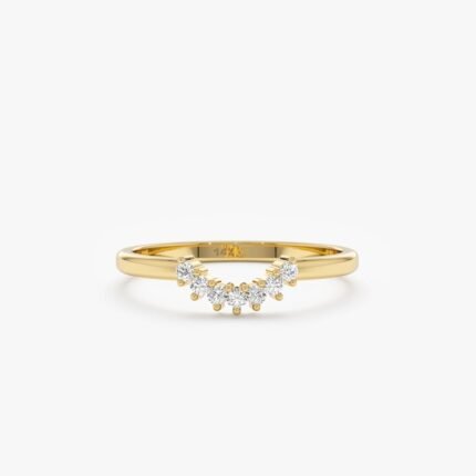 Diamond Half Moon Nesting Ring