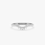 14K Solid Gold Natural Diamond Half Moon Nesting Ring - Image 2