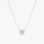 Diamond Halo Pendant Necklace - Image 2