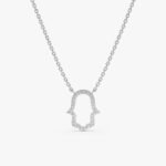Diamond Hamsa Cutout Necklace - Image 2