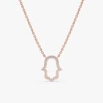 Diamond Hamsa Cutout Necklace - Image 4