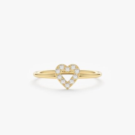Diamond Heart Outline Ring
