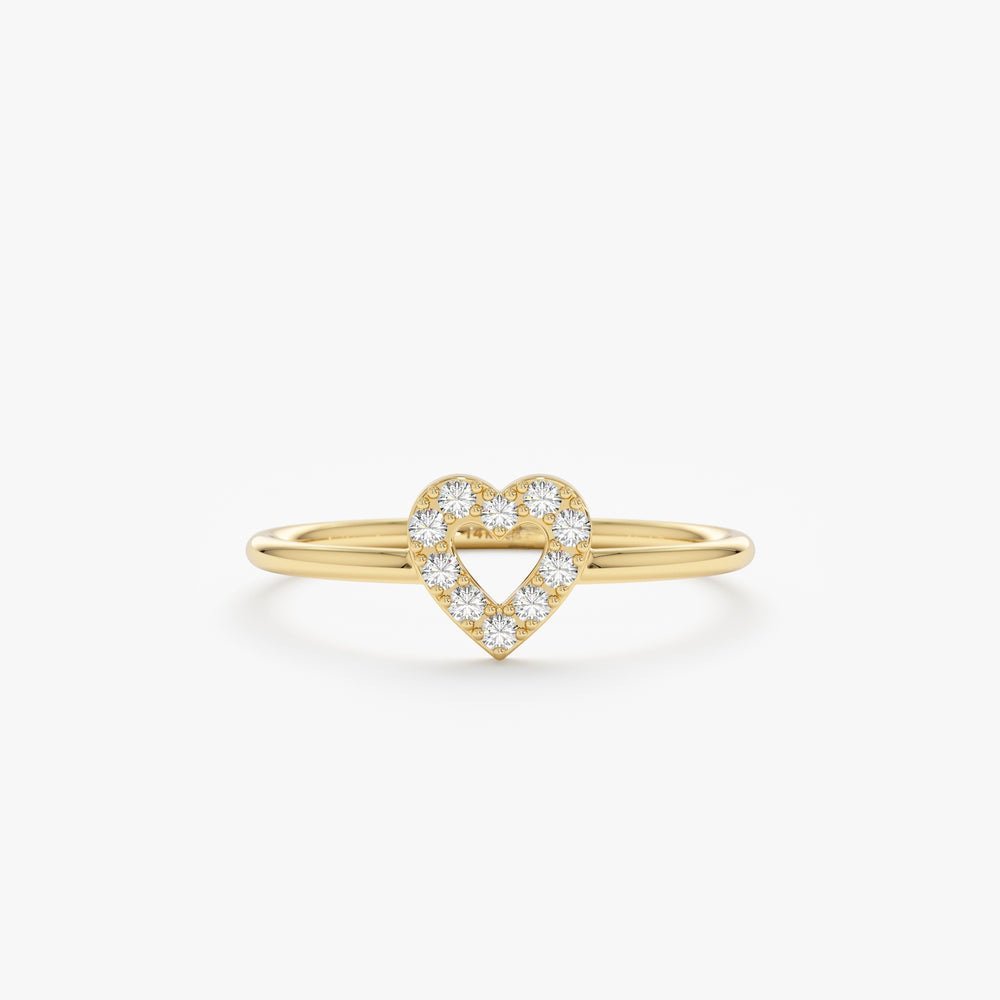 Diamond Heart Outline Ring