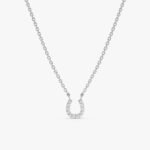 Natural Diamond Horseshoe Necklace - Image 2