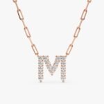 Diamond Initial Paperclip Necklace - Image 3