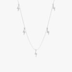 Diamond Lightning Bolt Drop Necklace - Image 2