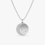 Natural Diamond Moon & Stars Medallion - Image 2