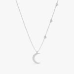 Natural Diamond Moon and Side Stars Necklace - Image 2