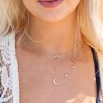 Natural Diamond Moon and Side Stars Necklace - Image 6