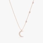 Natural Diamond Moon and Side Stars Necklace - Image 3