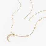 Natural Diamond Moon and Side Stars Necklace - Image 4