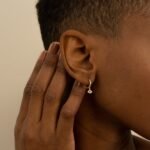 Natural Diamond Paved Evil Eye Huggies - Image 4