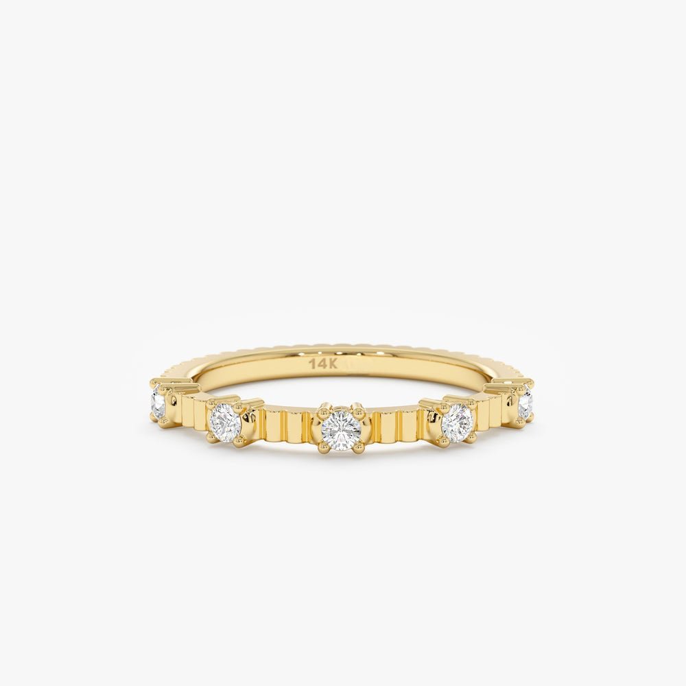 Diamond Ribbed Ring